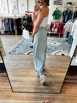 Jessica Mineral Washed Pinstripe Barrel Jeans-Bottoms-VerClare Boutique