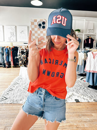 Z SUPPLY-USA Applique Trucker Hat-Accessories-VerClare Boutique